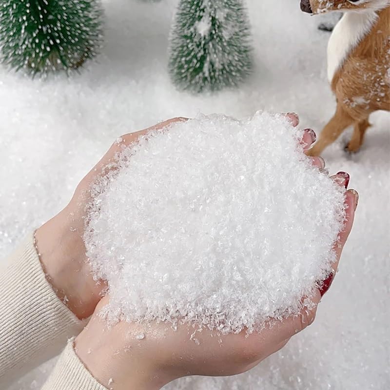 Skiennix Christmas Fake Snow | Sparkling White Artificial Flake Powder for Holiday Decor - 50g