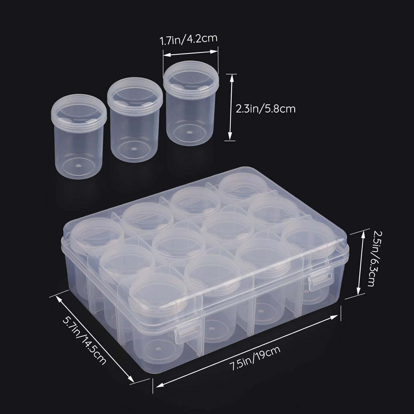 Segbeauty Gem Organizer Box - Clear Plastic Jewelry Storage with 12 Compartments & Secure Lids