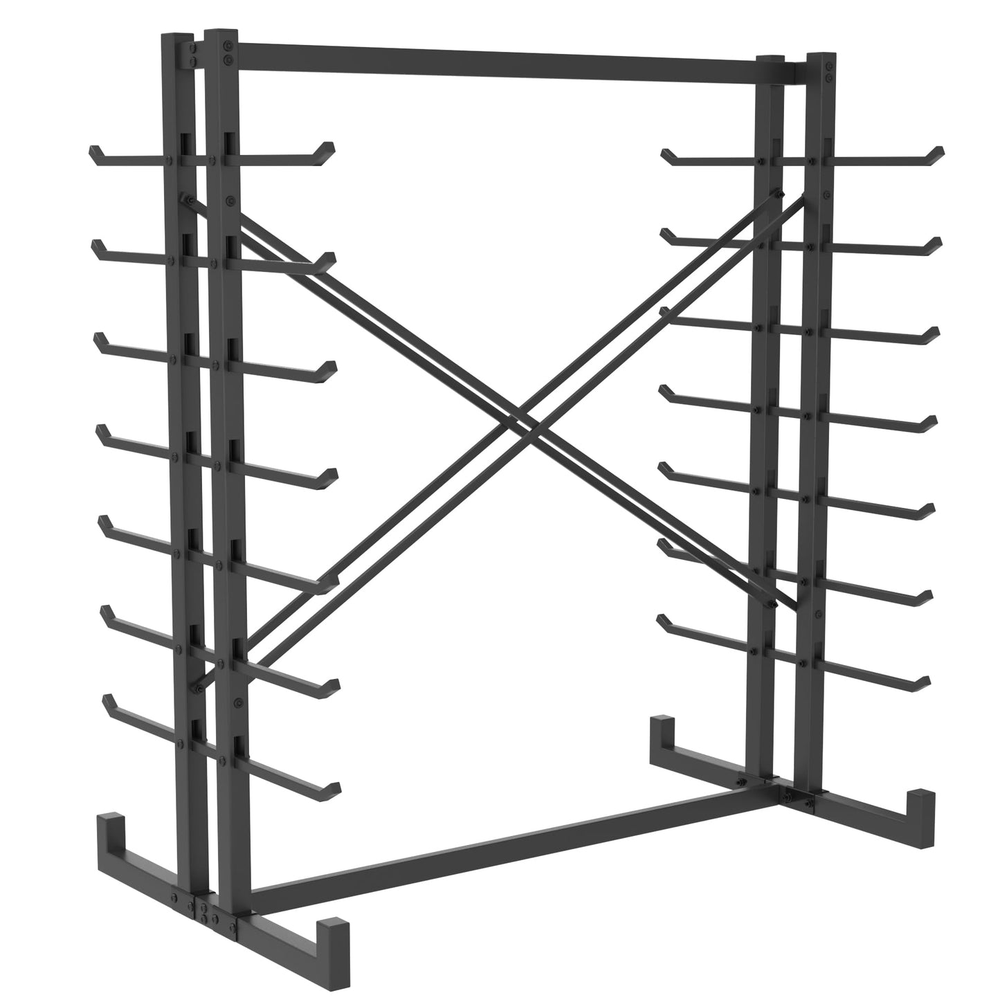 UODENGA 7-Tier Steel Storage Rack,Detachable Lumber Storage Rack,Load 2000 Lbs Heavy Organizer Shelf for Garage Shed Basement(No Wheel)