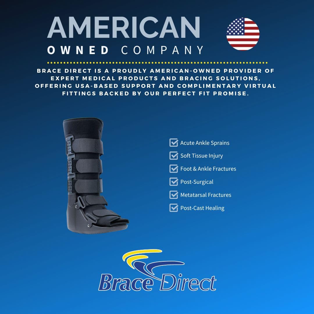 Brace Direct CAM Walker Boot - Tall Orthopedic Walking Boot for Fracture, Sprained Ankle, and Injury Recovery (X-Small - US Shoe Size Men 3-4 / Women 4-6 / Youth 3-4)