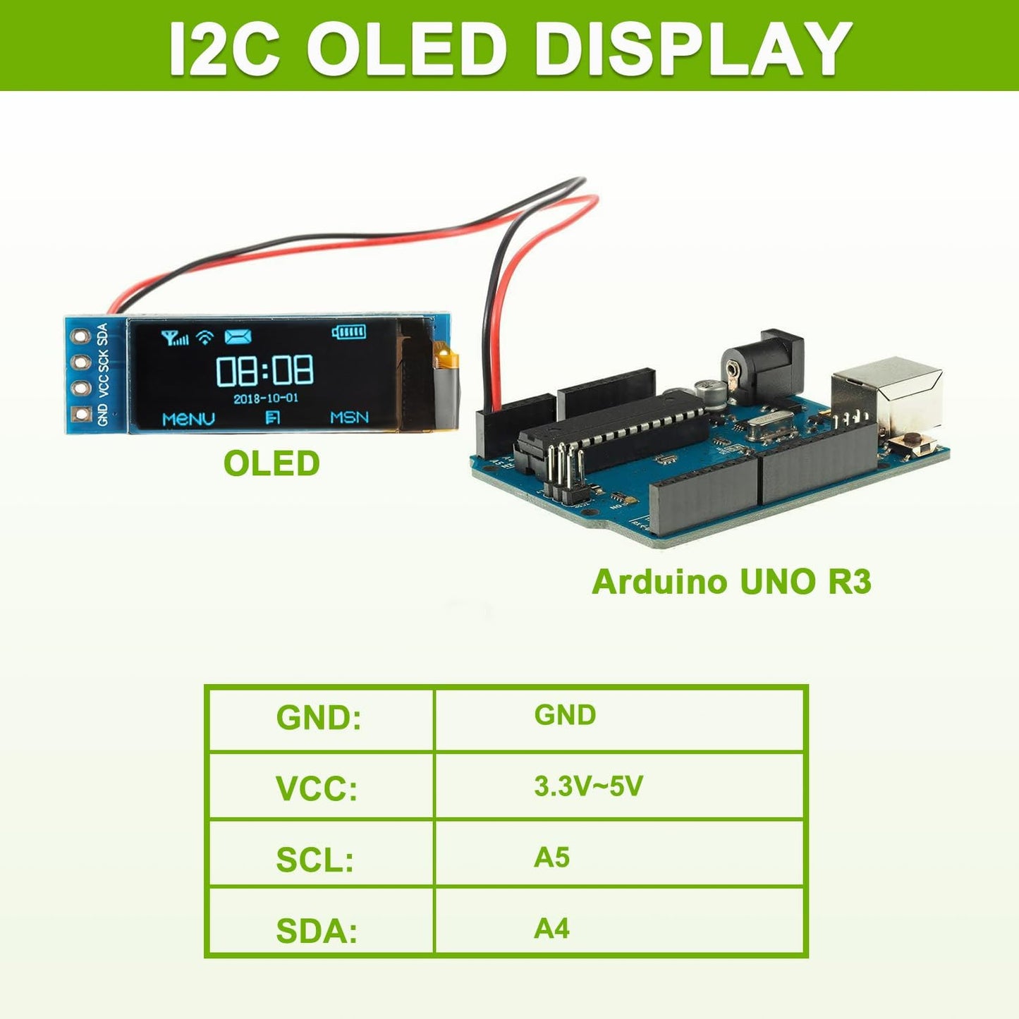 EPLZON 5 Pack 0.91 inch 128x32 OLED IIC Display Module Pixel Mini Self-Luminous Display Screen Board for Arduino