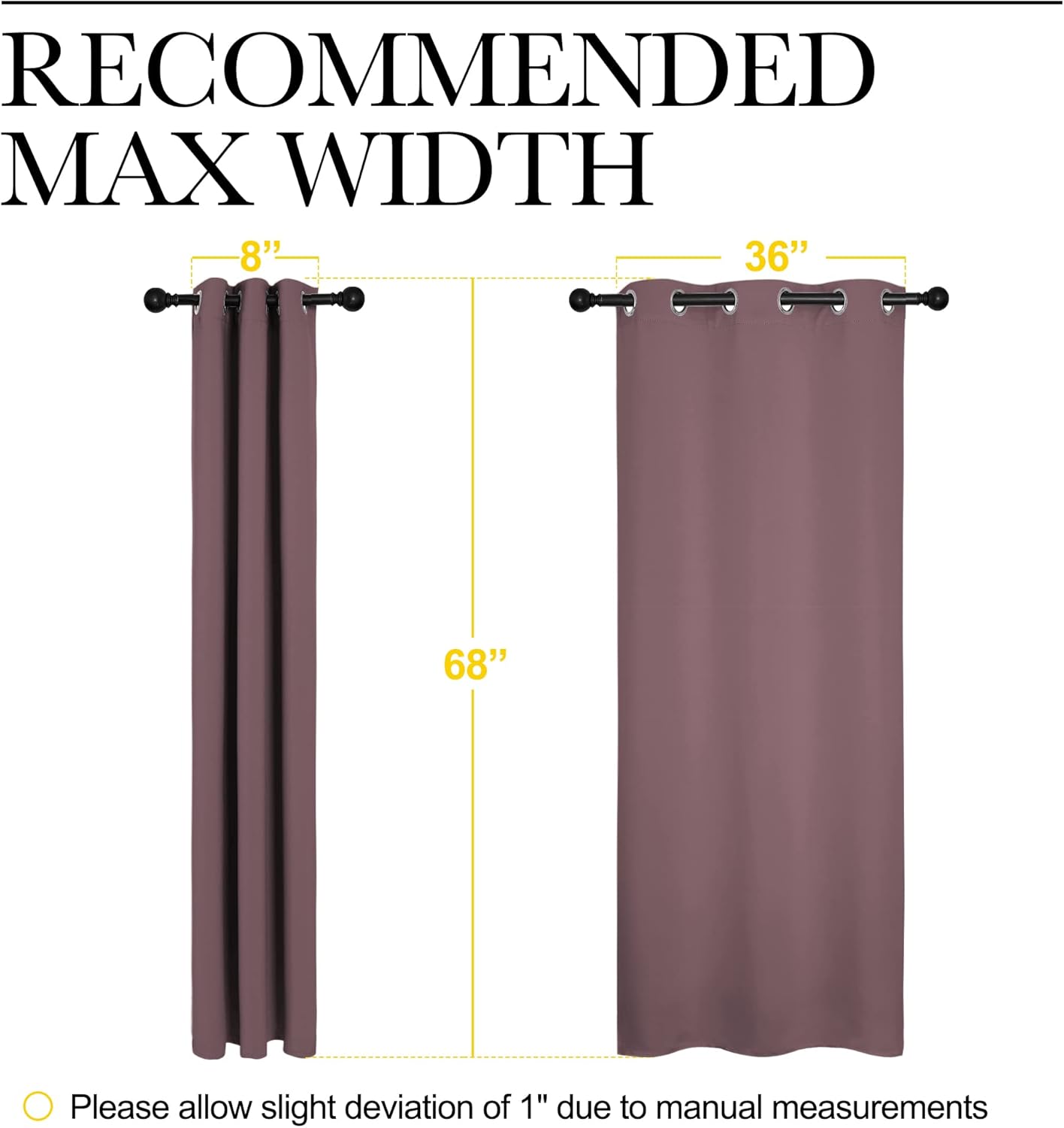 NICETOWN Room Darkening Curtains - Thermal Insulated Grommet Drapes | Set of 2, 42" x 68" for Kitchen & Bedroom