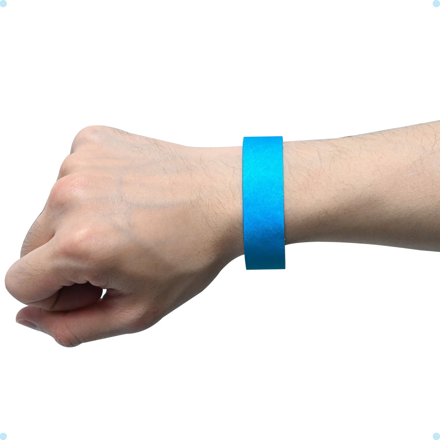 DGBDPACK 500 Pcs Neon Wristbands, 1-500 Consecutive Numbers Waterproof Tearproof Wrist Straps Admission Bracelets Tickets (Neon Blue)