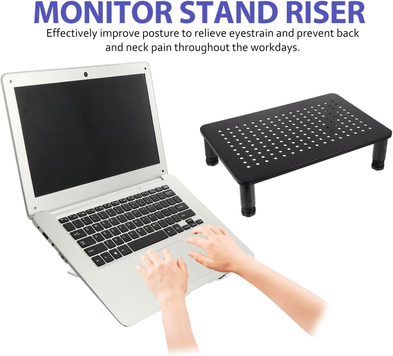 Settings ARTIBETTER Adjustable Computer Monitor Stand Riser with Level Height Up to Load Sturdy Desktop Organizer