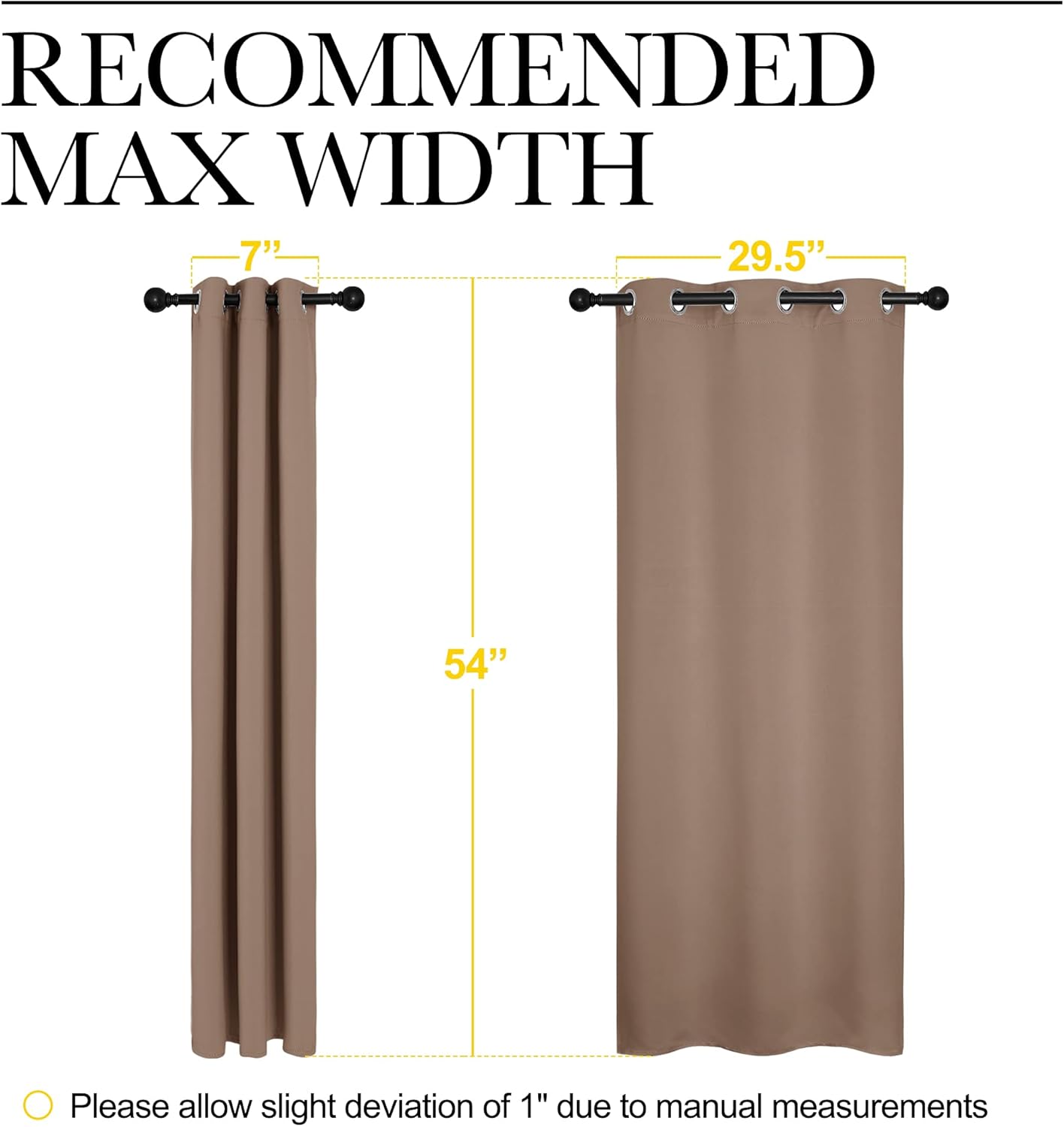 NICETOWN Room Darkening Curtain Panels - Thermal Insulated Grommet Drapes for Bedroom | 34x54 Inches, Cappuccino