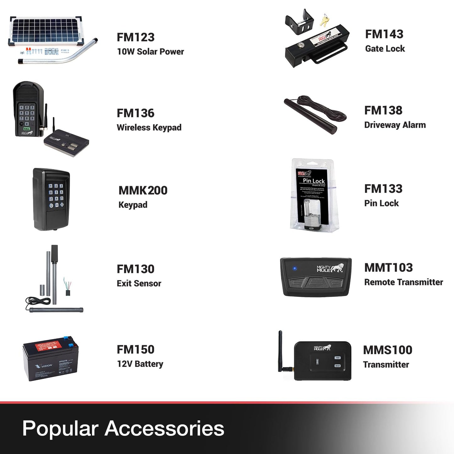 Mighty Mule MM371W-SOL Automatic Gate Opener Black mEDIUM
