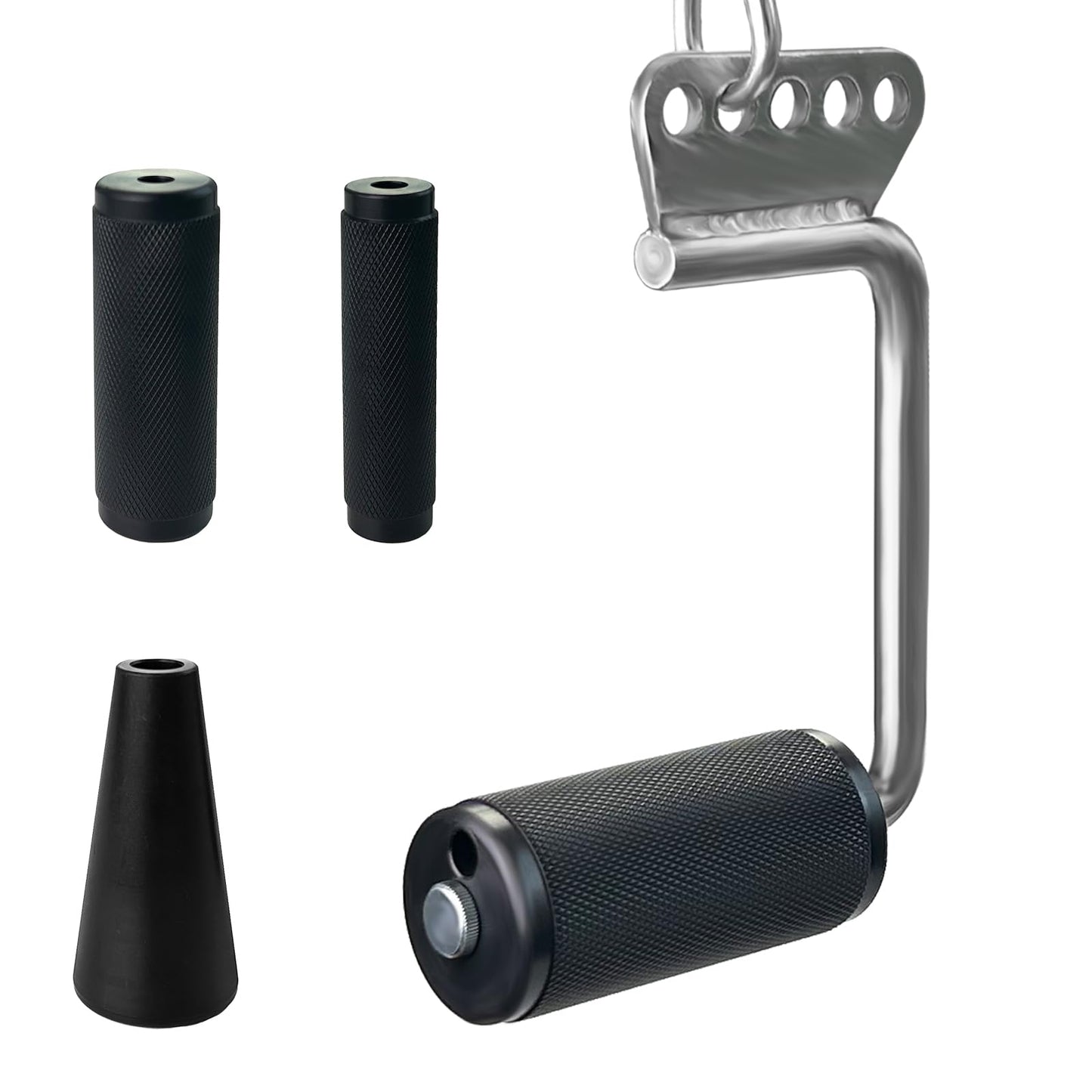Upgraded LAT Pulldown Attachments Double D Handle,Armwrestling Handles,V Bar Cable Machine Attachments, Cable Attachments Gym Handles for Forearm, Wrist Strength Training (4 in 1 Grip)