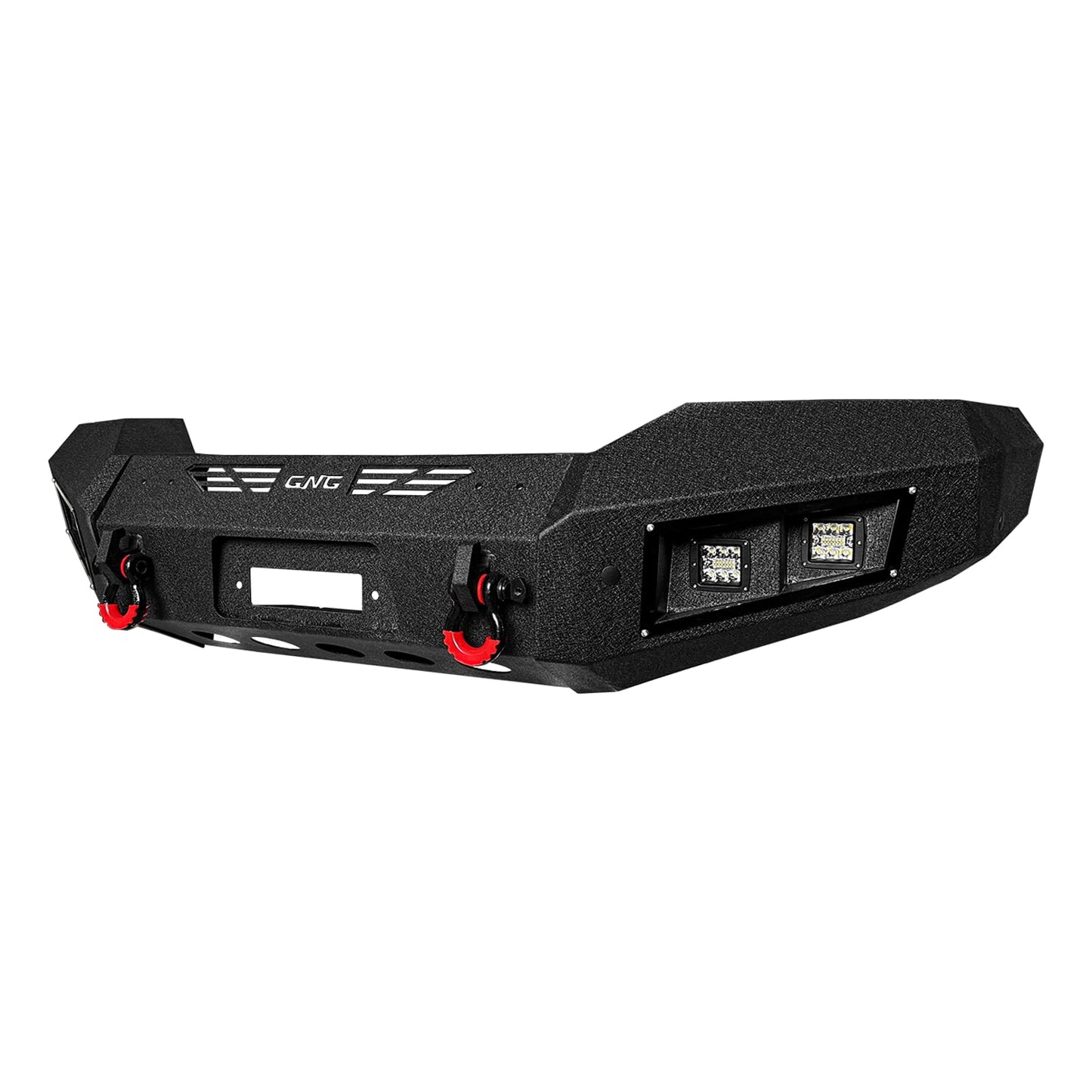 LUYWTE Steel Front Bumper With Winch Plate&Lights For 2003-2006 GMC Sierra 1500(Black Texture)
