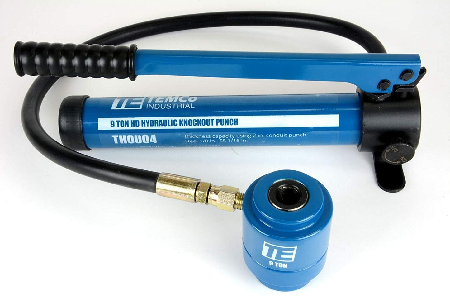 TEMCo Hydraulic Knockout Punch TH0004 - Electrical Conduit Hole Cutter Set KO Tool Kit 5 Year Warranty