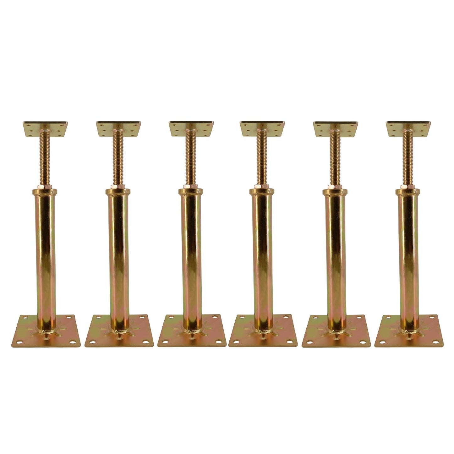 ASTAMOTOR 6 PCS House Floor Jacks Post Pole for Leveling, 11" - 16" Height Range, 6 ton Min and Max Height Capacity, Galvanized, 6 Pack