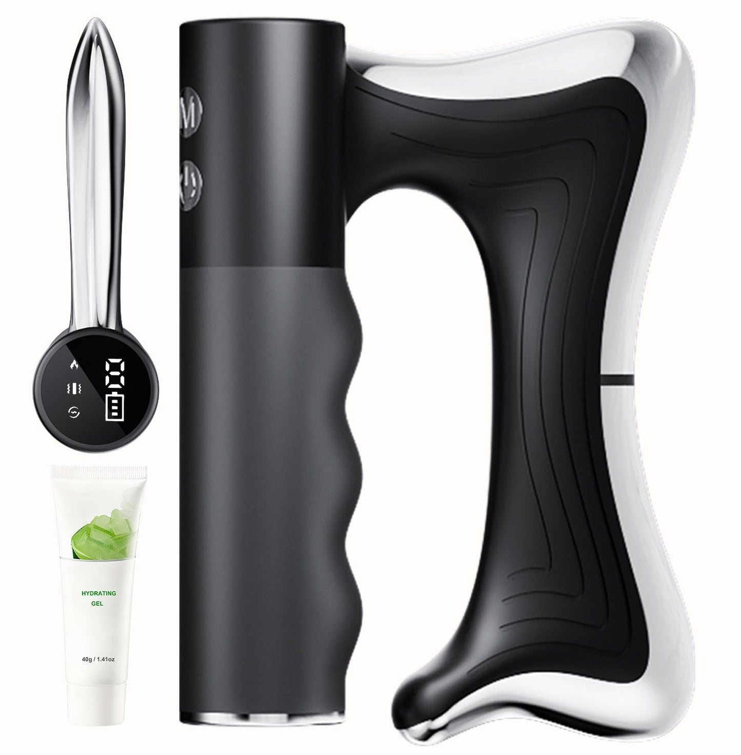 Heated Muscle Scraper Tool –Electric Fascia Knife Massager Heating and Vibration, Muscle Scraper Tool, Body Gua Sha Massage Tool,Fascia Tool Massage Tools for Deep Tissue(Black)