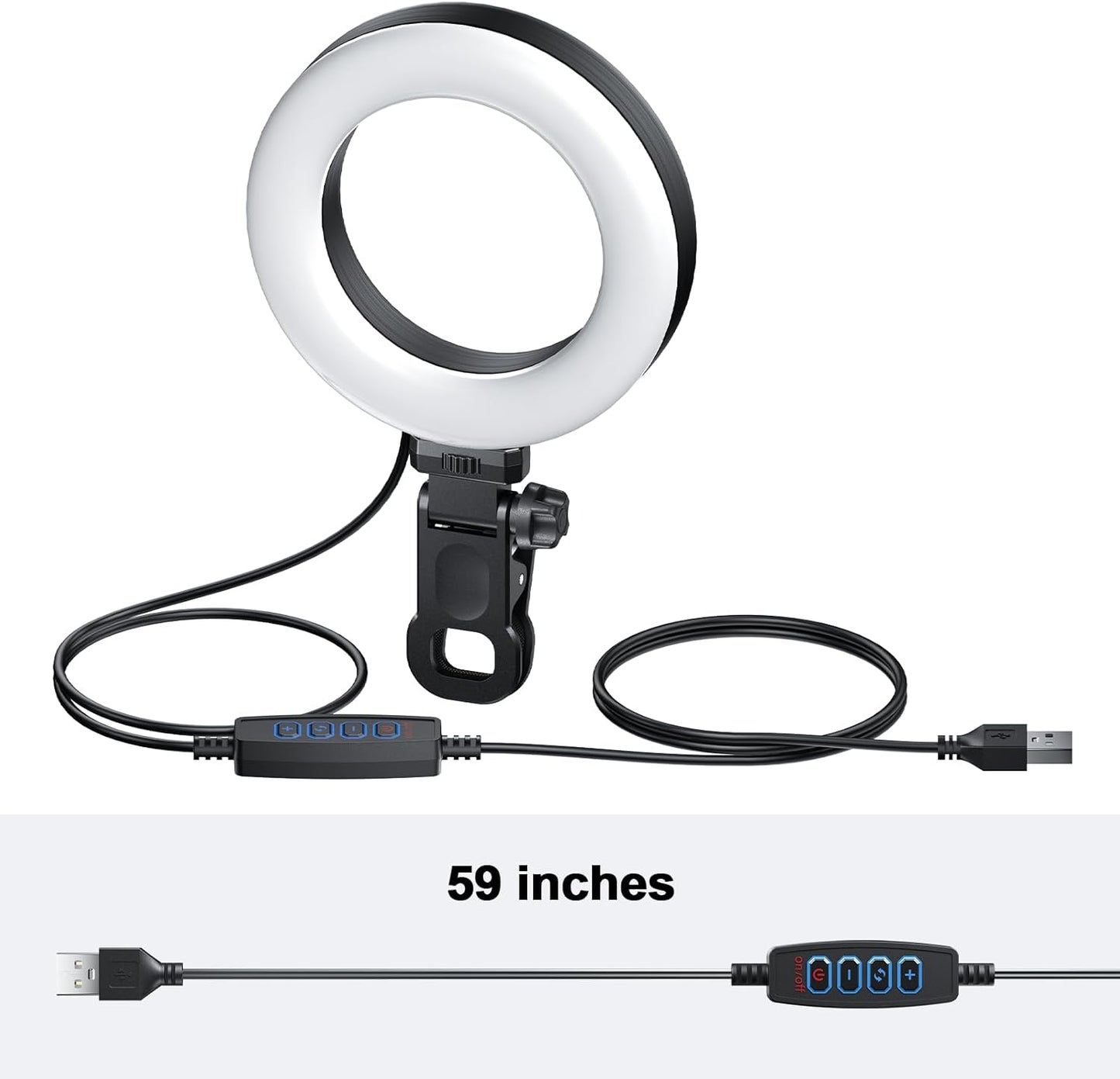 Meyin 10 Ring Light Clip on Laptop Monitor, Webcam Light Brightness Level Video Conference Lighting for Remote