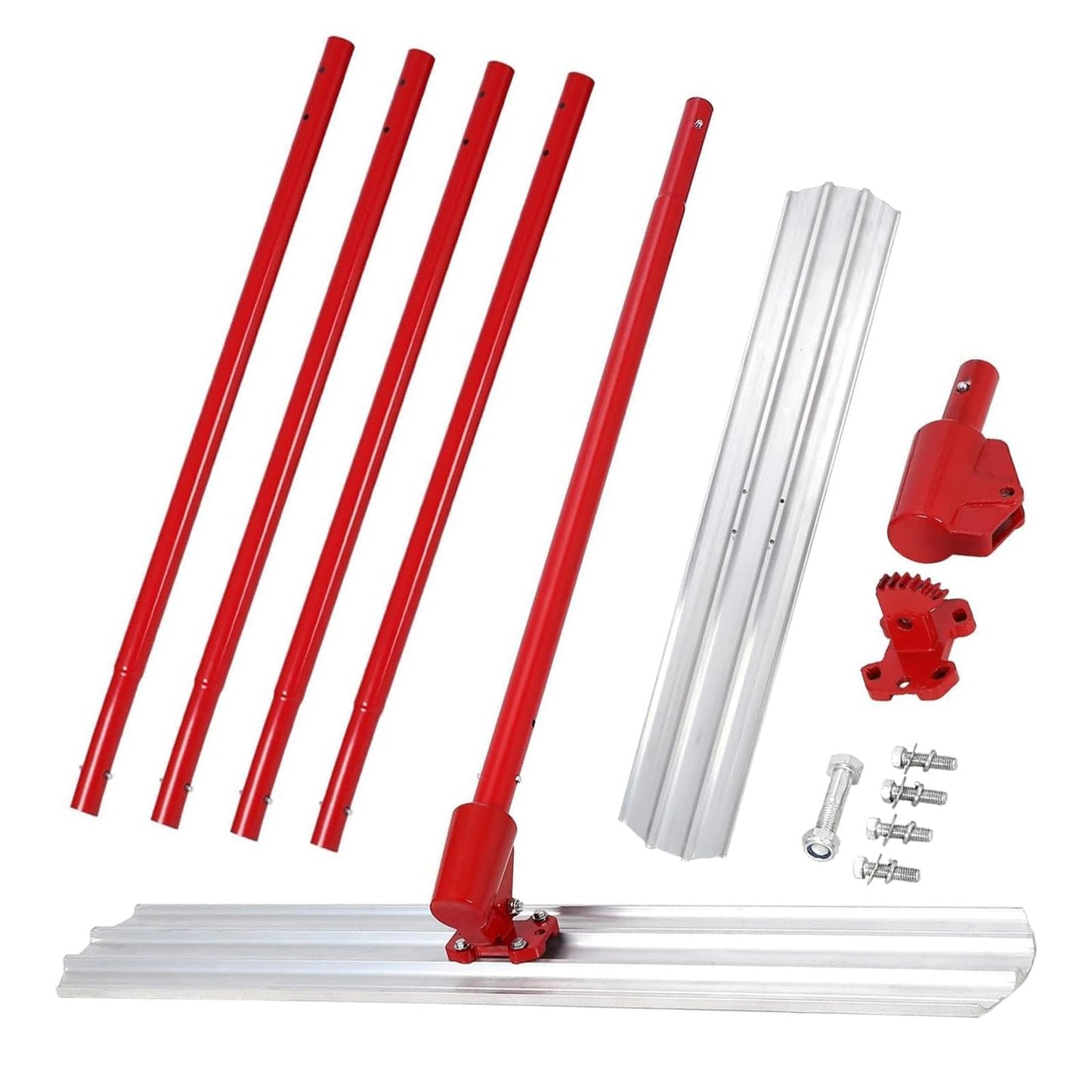 Concrete Bull Float Kit 48x8", Magnesium Square Edge Bull Floats with 47.2" Extendable Handles x 4, Concrete Bull Float Tools for Concrete Finishing
