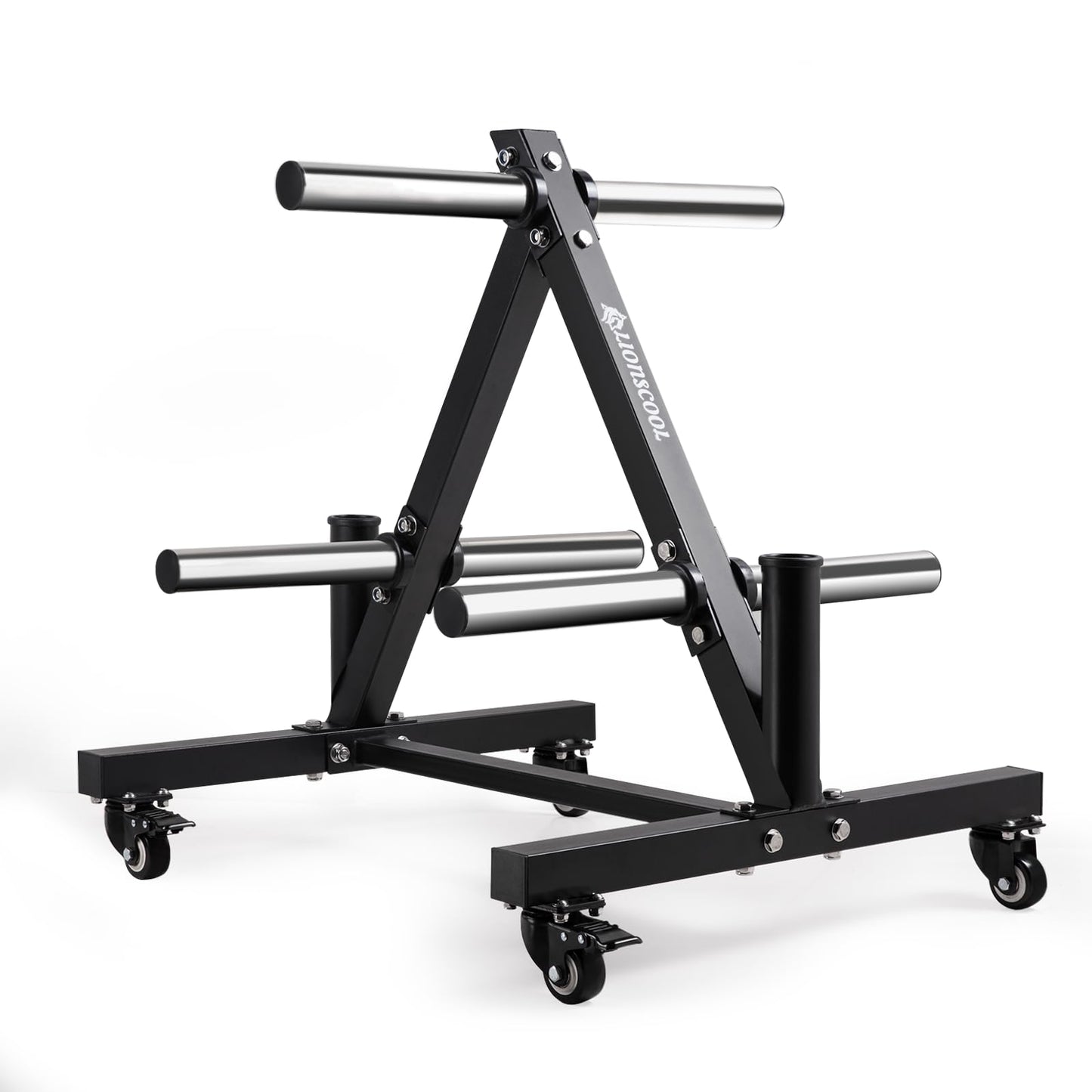 LIONSCOOL 2-Inch Weight Plate Tree (With Wheels, 650 LBS)