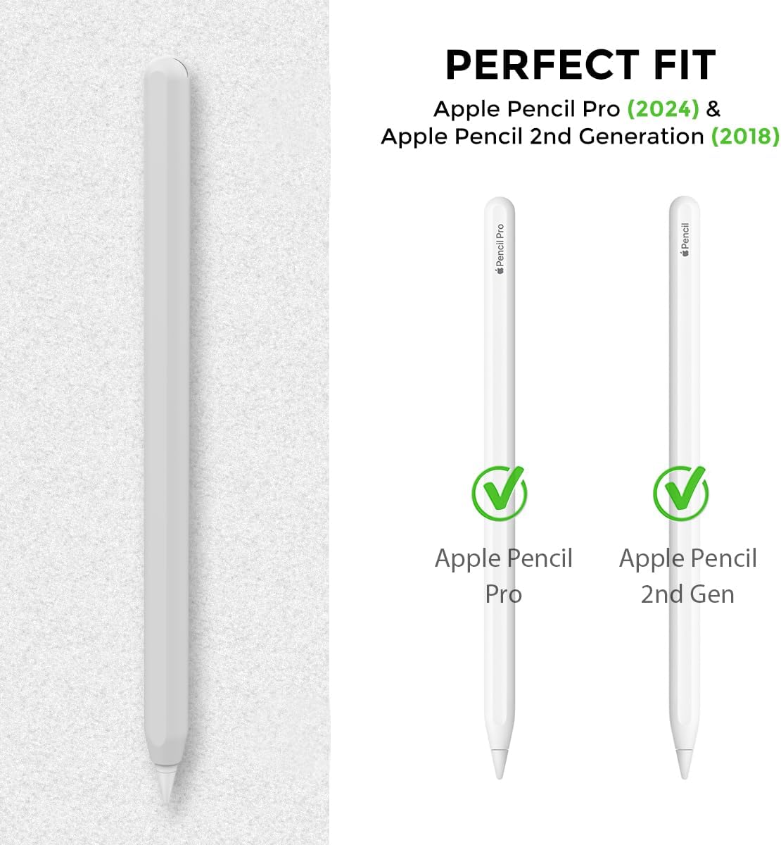 AHASTYLE 2nd (2024) Silicone Case for Apple Pencil Generation & Apple Pencil Pro Sleeve Skin Ultra Thin Apple Pencil