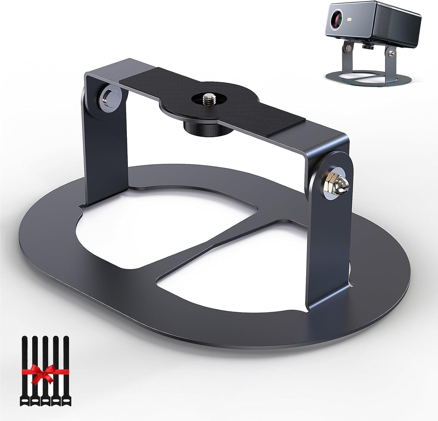 1/4" Setup DAWASAPAT Desktop Projector Stand Table, MINI Tabletop Projector Holder Mount with Screw & Cable Ties, Easy