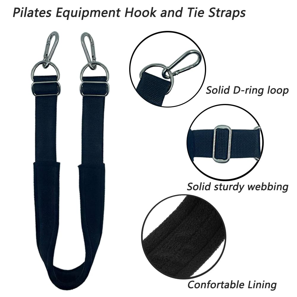 LOOEEL Pilates Equipment Hook and Tie Straps,Equipoise Body Cotton Straps,Suitable for Pilates Core Bed Accessories,Balance Training -Thickened Material 27.6 in.