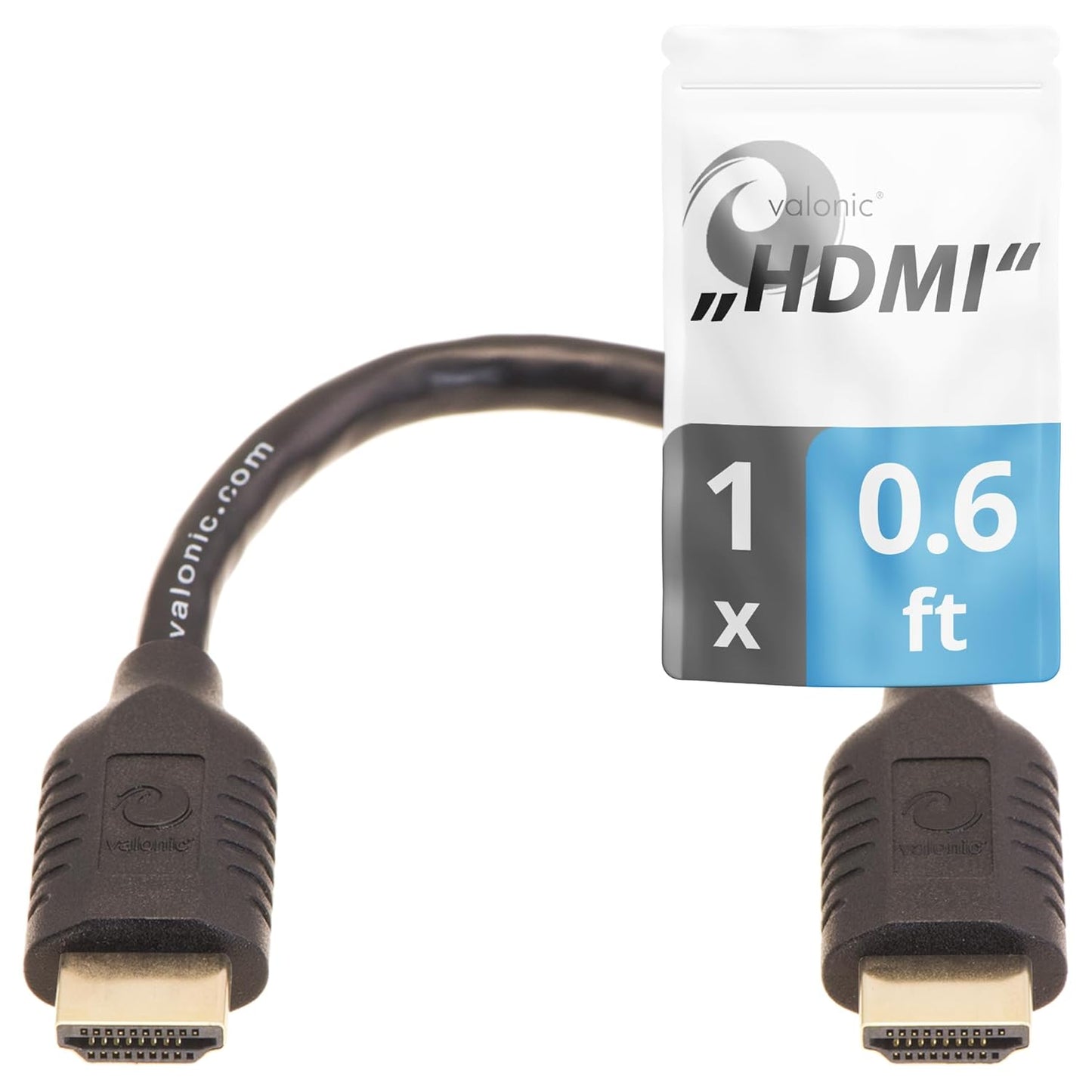 0.6 4k, PS5, PS4, valonic Short HDMI Cable - ft, high Speed, Ultra HD, ethernet - Compatible with Nintendo, TV, Xbox