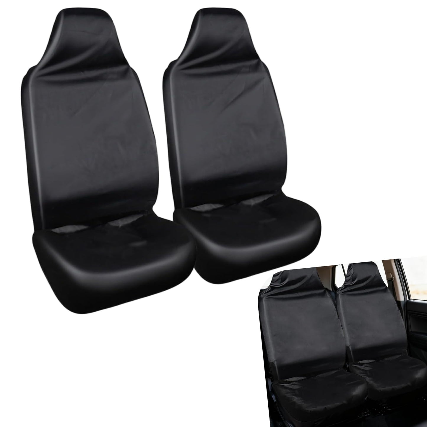 Ypoyney 2PCS Car Seat Cover Protector, Waterproof Stain Resistant Front Seat Protective Cover, Washable Oxford Seats Protectors for Gym Workout, Running, Beach and Hiking,Fit for Cars, SUVs, Trucks