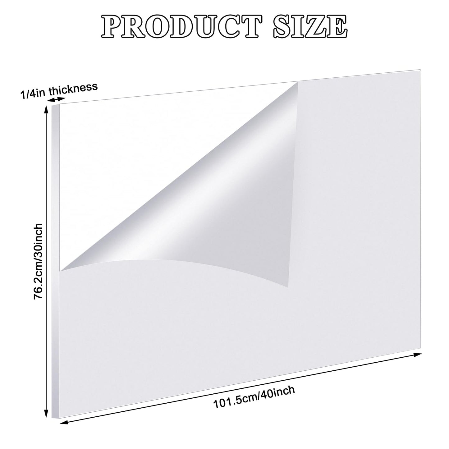 Roowest 2 Pcs 30 x 40 Inch, 1/4 Inch Thick Clear Acrylic Sheet Plastic Sheet Cut to Size Acrylic Board Panel for Craft Engraving Display