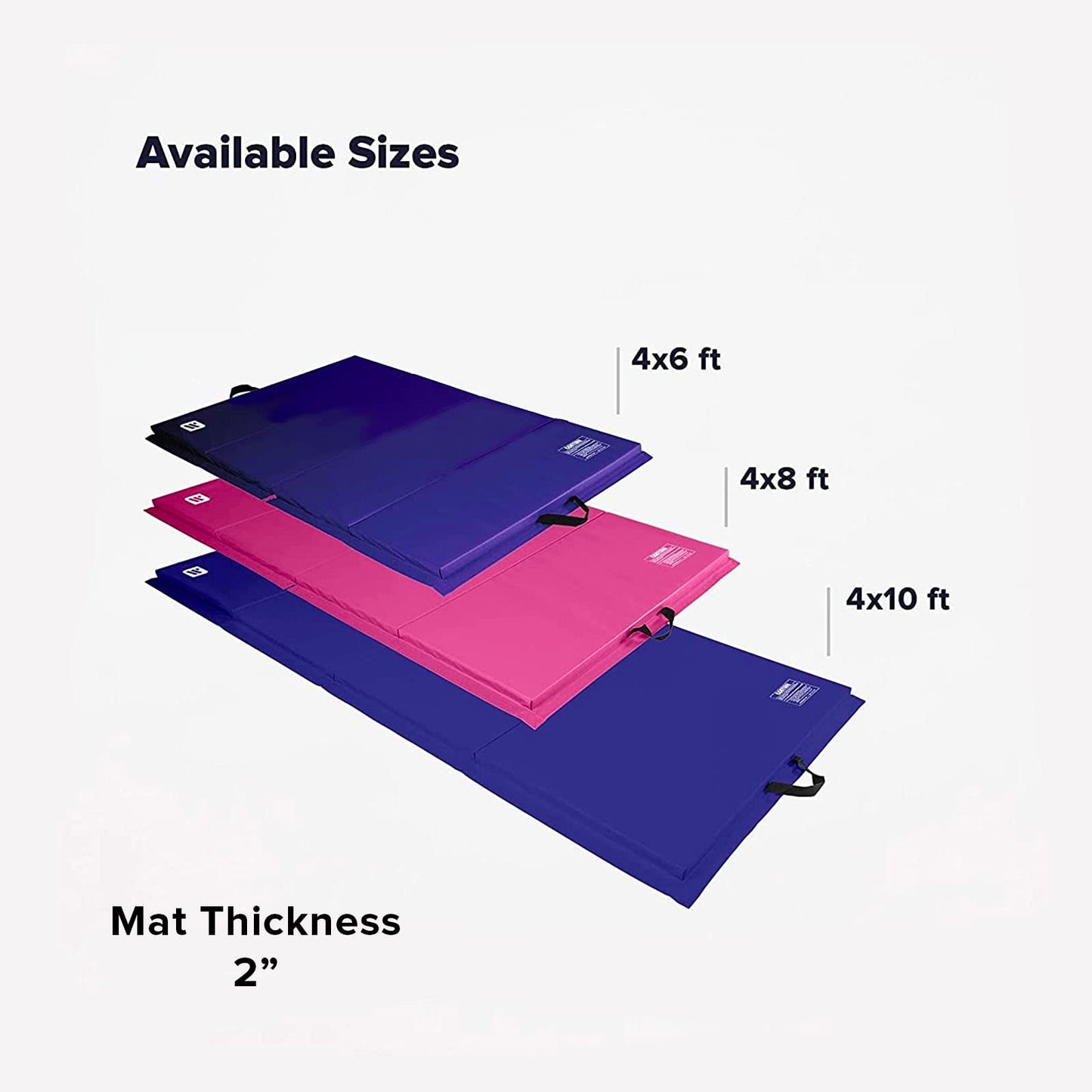 We Sell Mats - 4 ft x 6 ft x 2 in Personal Fitness & Exercise Mat for Home Workout - Lightweight and Folds for Carrying – All Purpose Home Gym Mat – Thick Mat for Yoga, Pilates, Stretches, and Floor Exercises