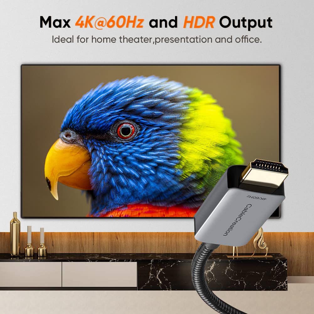 4K@60Hz 2K@144Hz 1080P@144Hz, 8FT 1.4 4K CableCreation Active DP to HDMI Cable HDR Unidirectional DisplayPort to HDMI