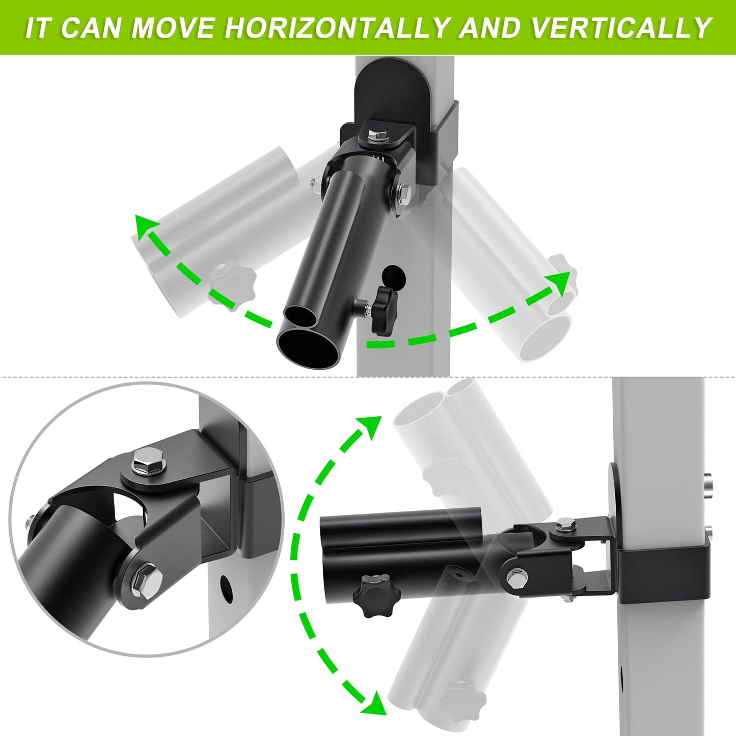 SELEWARE T Bar Row Landmine Attachment for 3" x 3" Power Rack with 5/8" or 1" Hole - Versatile Fit for 1" Standard Bar and 2" Olympic Bars, Free Swivel Heavy Duty Structure
