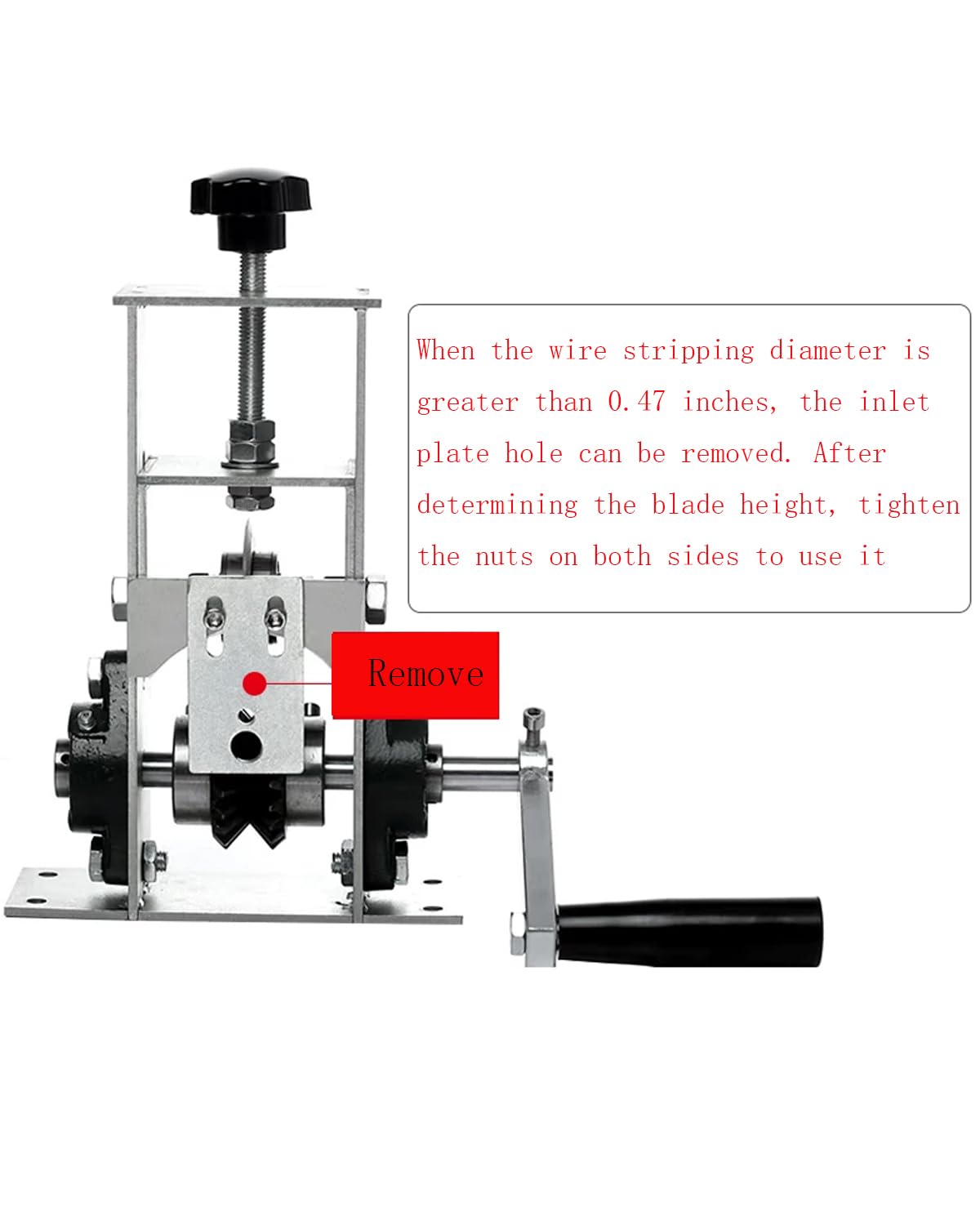 Manual Wire Stripping Machine – Adjustable Blade for Cable Stripping 0.08”–3.14” OD, Hand Crack Wire Stripper for Scrap Copper Recycling, Solid & Stranded Wire