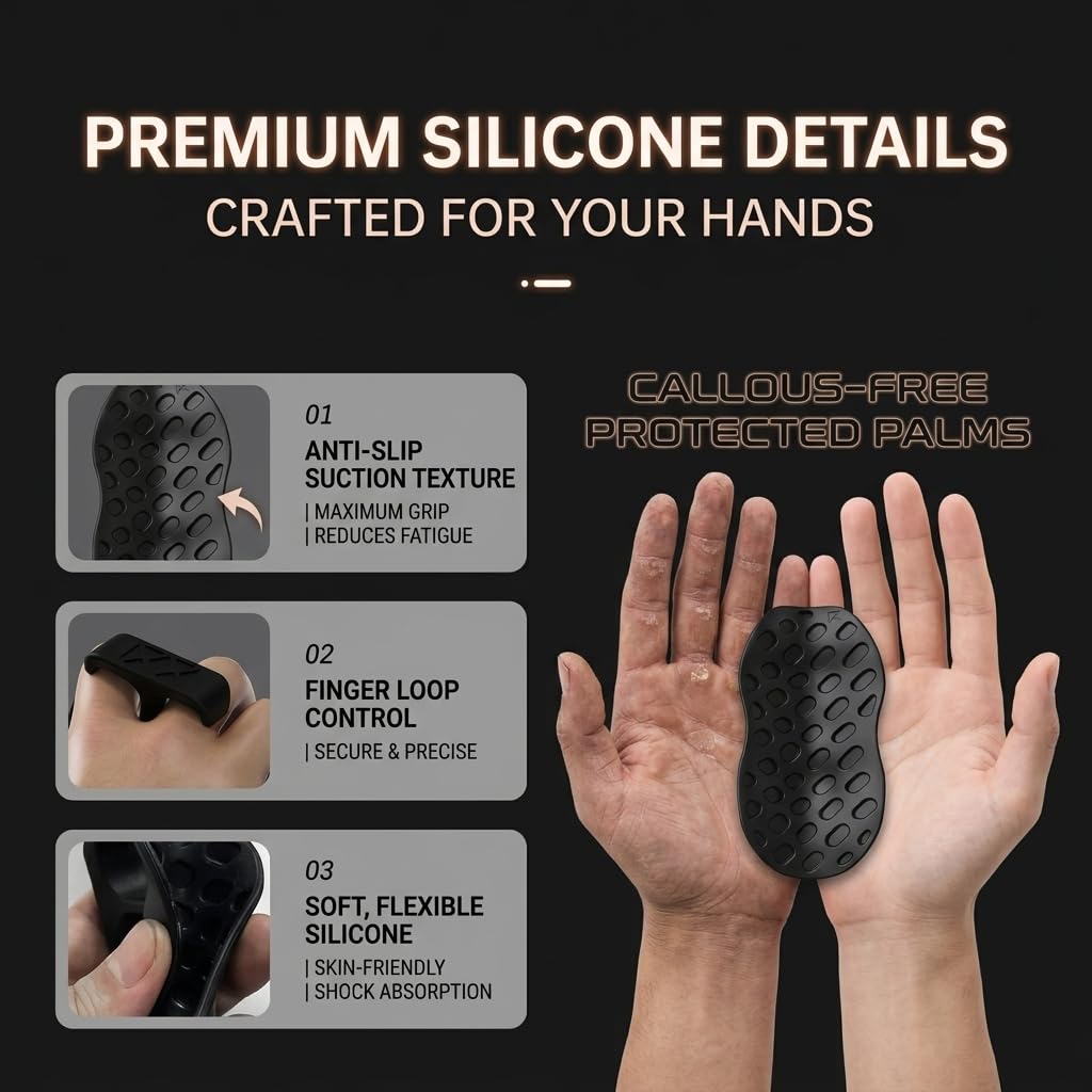 NADUSEP Gym Grips Anti-Slip for Weight Lifting – Silicone Workout Grips Pads for Palm Callus Protection, Ergonomic Weightlifting Gym Gloves for Deadlift Pull Ups Barbell Training Men Women