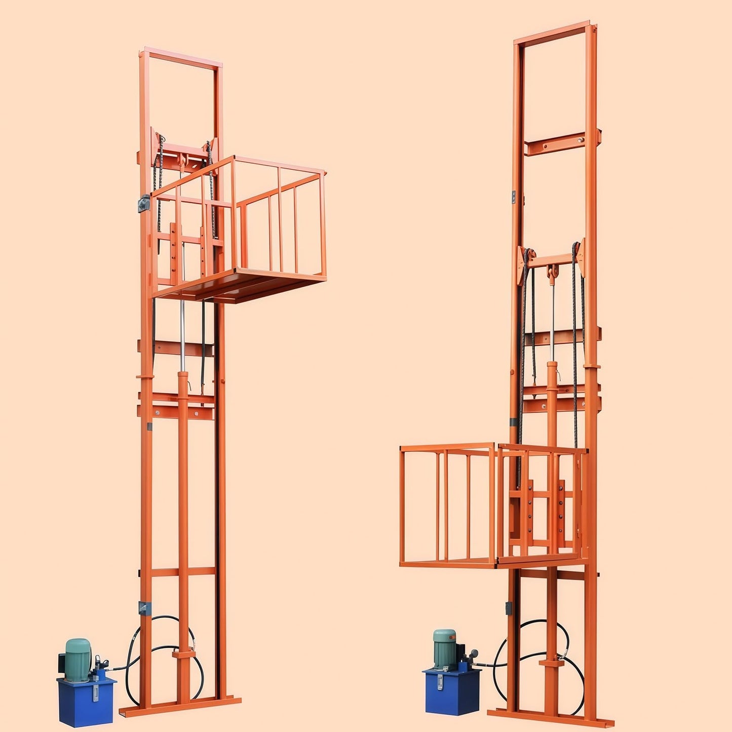 Simple Lift Platform, Hydraulic Home Elevator for Factories, Docks, Basements, Warehouses, Home Use with 1000kg Capacity(9.8FT Lifting Height)