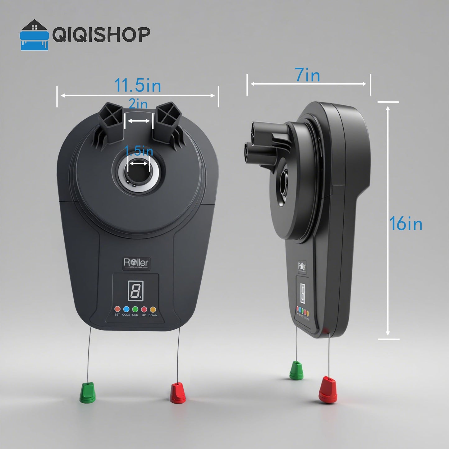 Automatic Roll Up Door Opener,Equipped with Two Remote Control,DC Power Garage Door Opener, It Features a Powerful 800N(1/2HP) Motor for Reliable Performance,Suitable for Most roll-up Doors