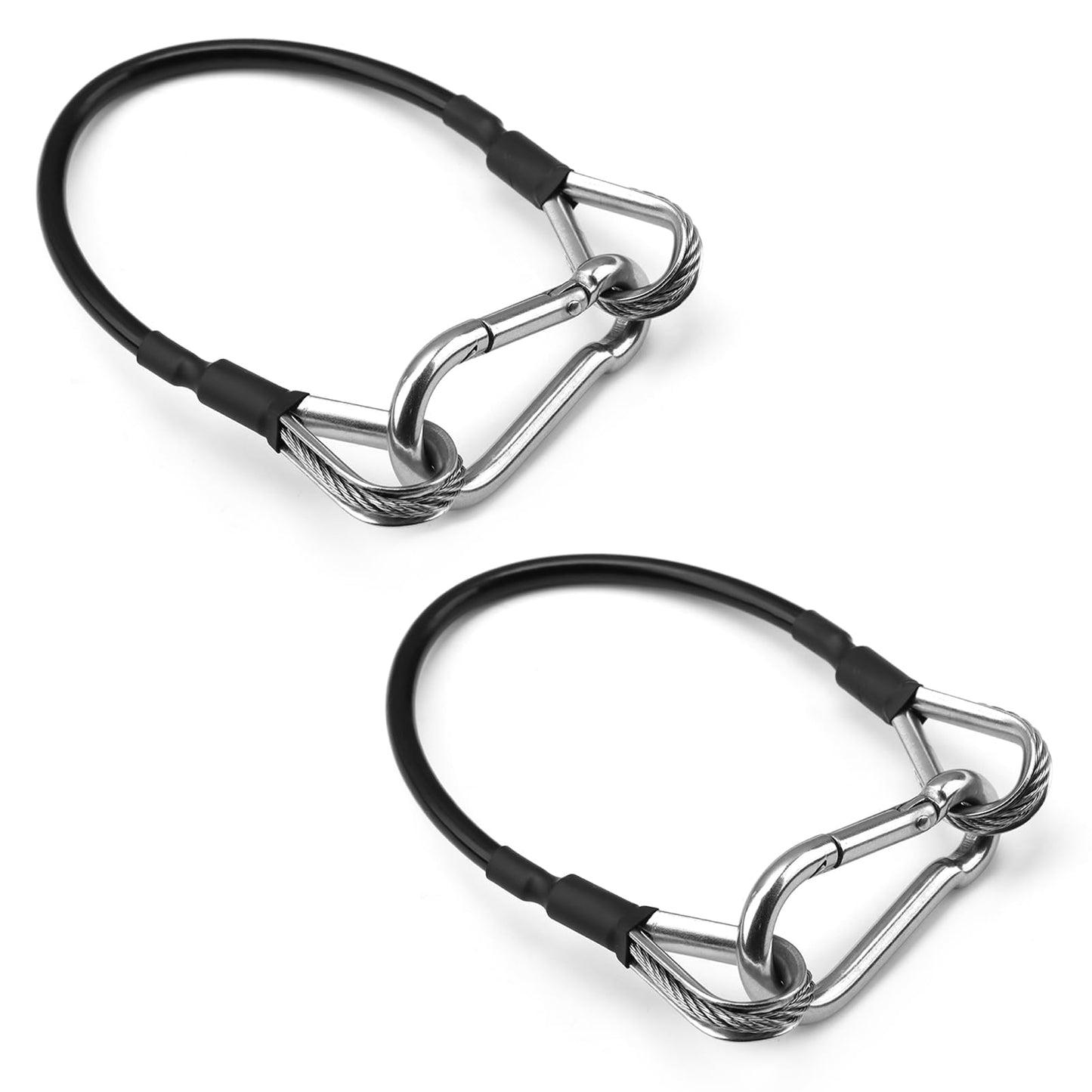 Gym Extension Cable Attachments, Black Thick Stable Fitness Equipment Extension Cord, Extend Workout Angles Tool Suitable for Bowflex Home Gym for LAT/Tricep Pull Down and Leg (2Pcs Black, 10")