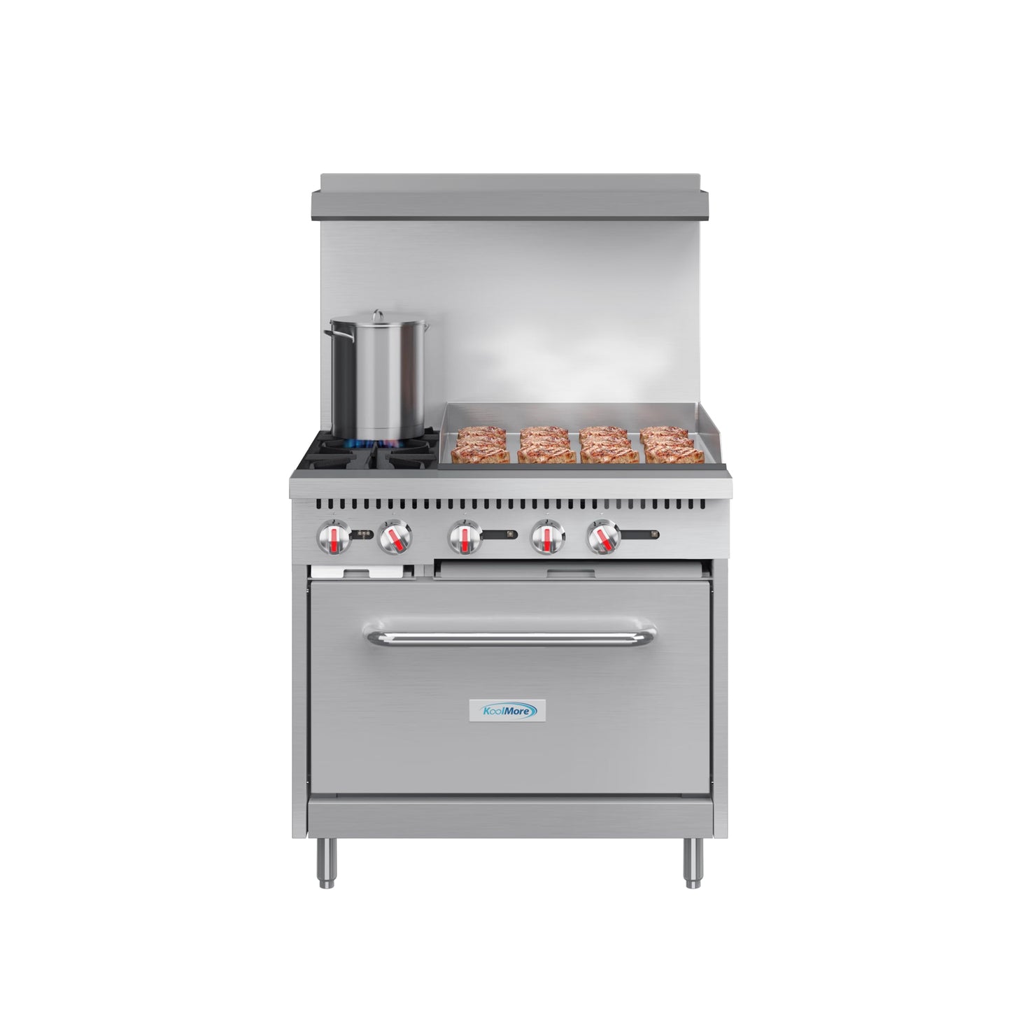 KoolMore 36 in. 2 Burner Commercial Liquid Propane Range with 24 in. Griddle (KM-CRG36-LP)