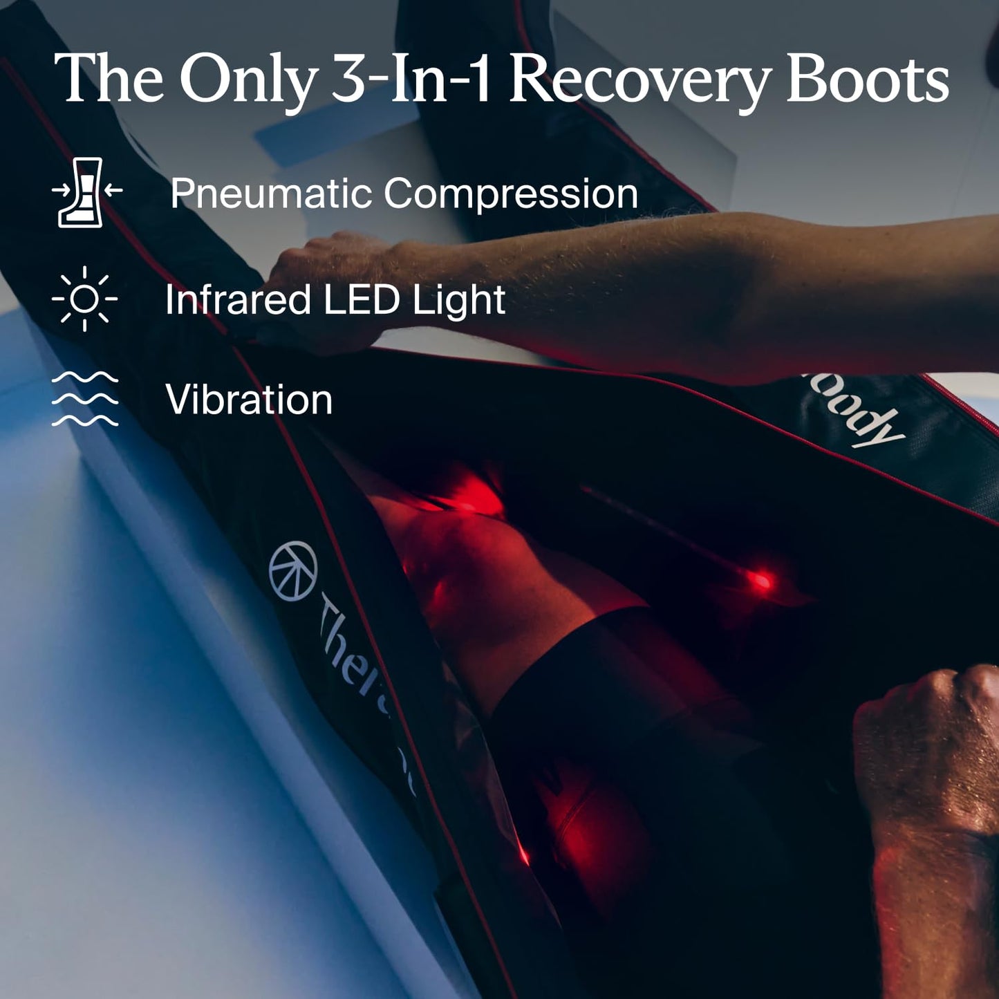 Therabody JetBoots PRO Plus - Wireless Compression Boots with Vibration & Light Therapy - Muscle Recovery, Pneumatic Leg Compression Sleeve to Recover Faster, Relieve Muscle & Joint Pain (Short)