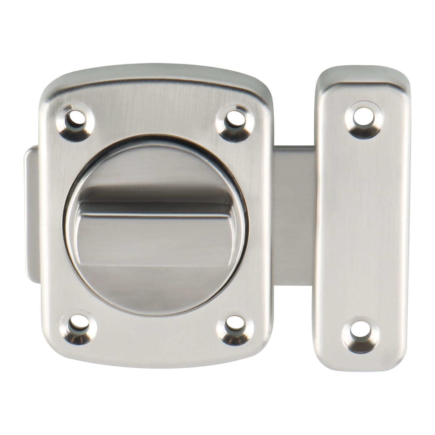 Alise Gate Latch Slide Bolt Latches Lock,Large Size Safety Double Sided Rotate Gate Hardware,SUS304 Stainless Steel Gate Latch for Storage Box, Cabinet,Shed Door,Brushed Finish,78mmx65mm MS250U-LS