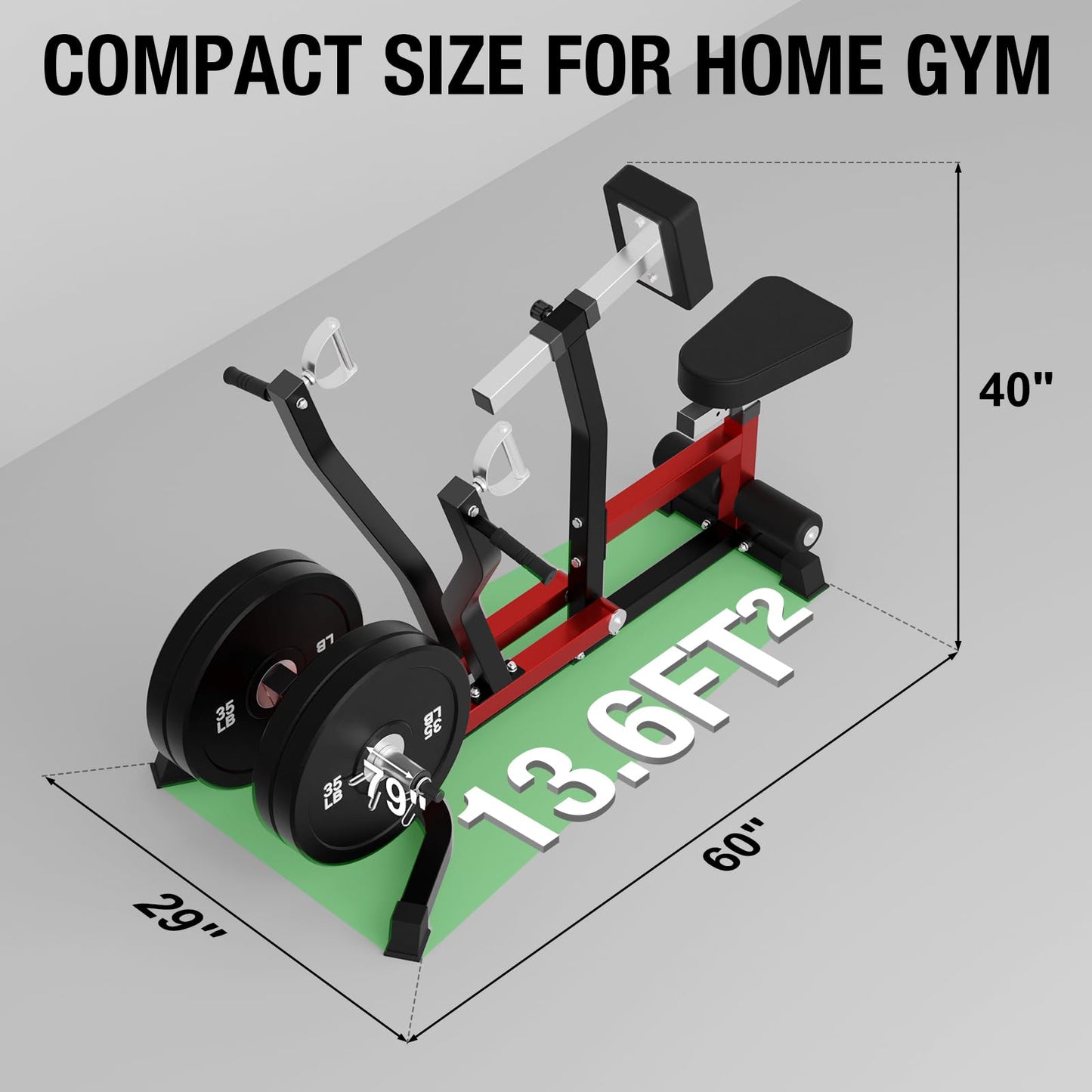 Mikolo Plate Loaded Seated Row Machine for Home Gym, 400LB Capacity, Independent Arms & Adjustable Seat for Full Back Workout