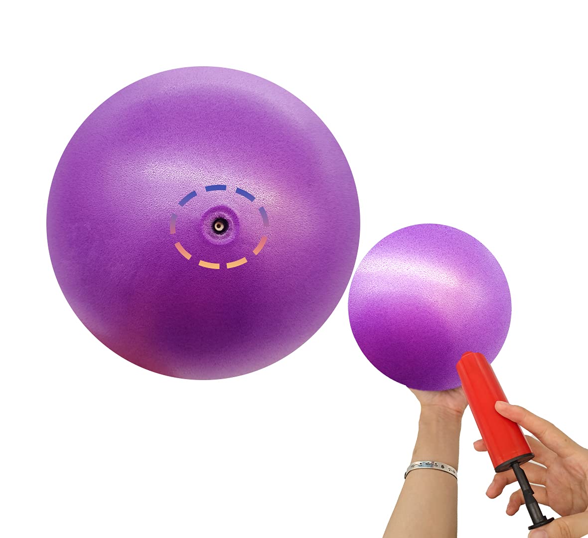 MOMPLUS Exercise Pilates Mini Yoga Balls Barre Small for Home Stability Squishy Training Physical Therapy Improves Balance with Pump(Red, 6 Inch)