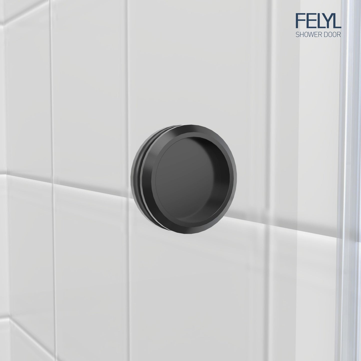 FELYL Black Double Sliding Shower Door 43-48" W x 76" H, Double Sliding Door, Frameless, 5/16" (8mm) Tempered Glass