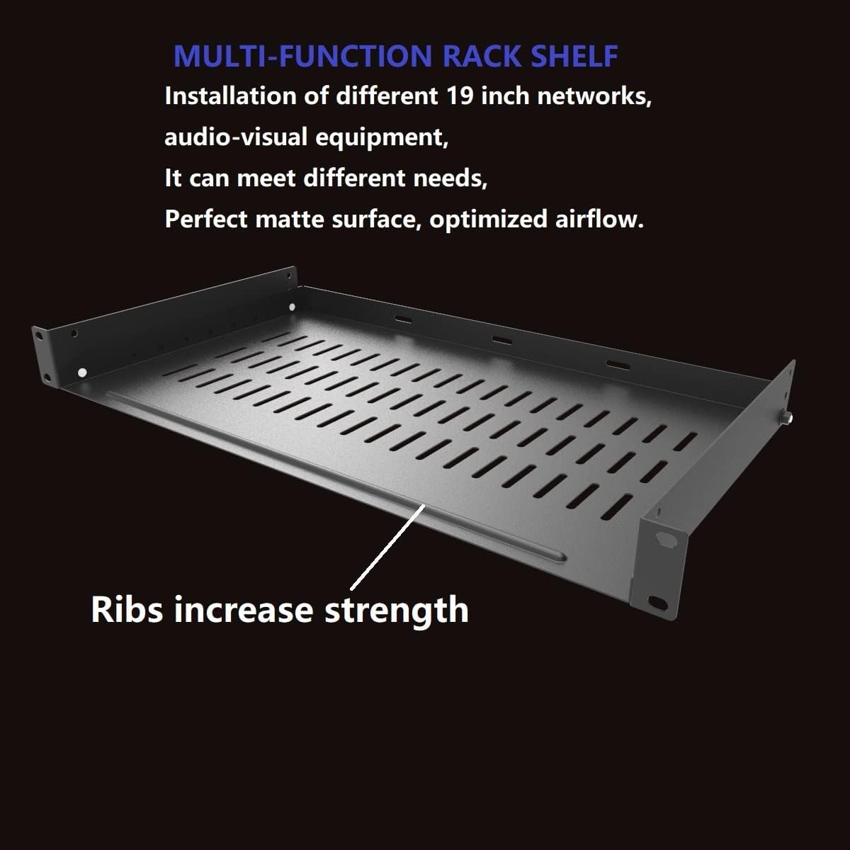 JINGCHENGMEI 1U 10 inches 19 Inches Vented Server Rack Shelf Disassembled Deep Universal Rack Tray No Lip for Network