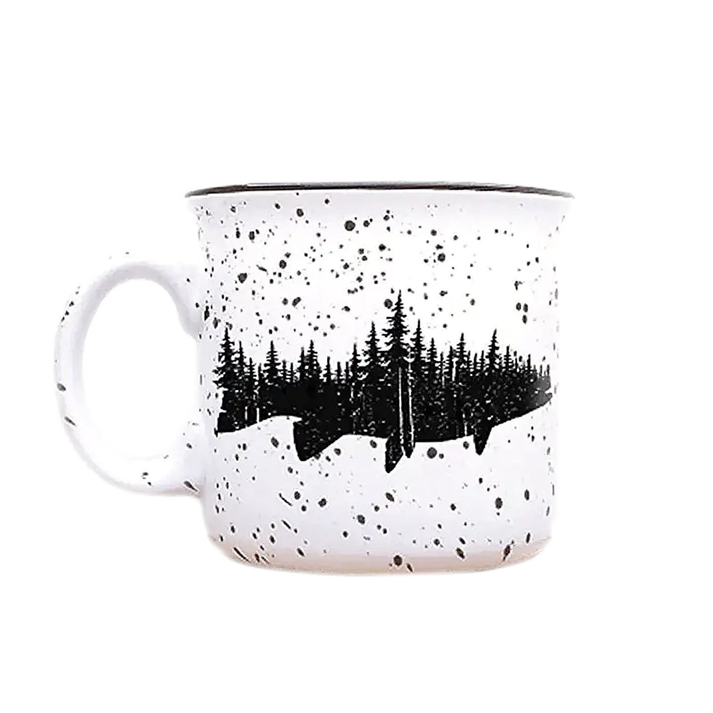 Black Lantern Coffee Mugs - Large Mugs for Tea and Coffee - Fish and Forest - Ceramic Mugs and Gifts for Fishermen and Fly Fishing - Fish Themed Coffee Cup - Microwave Safe
