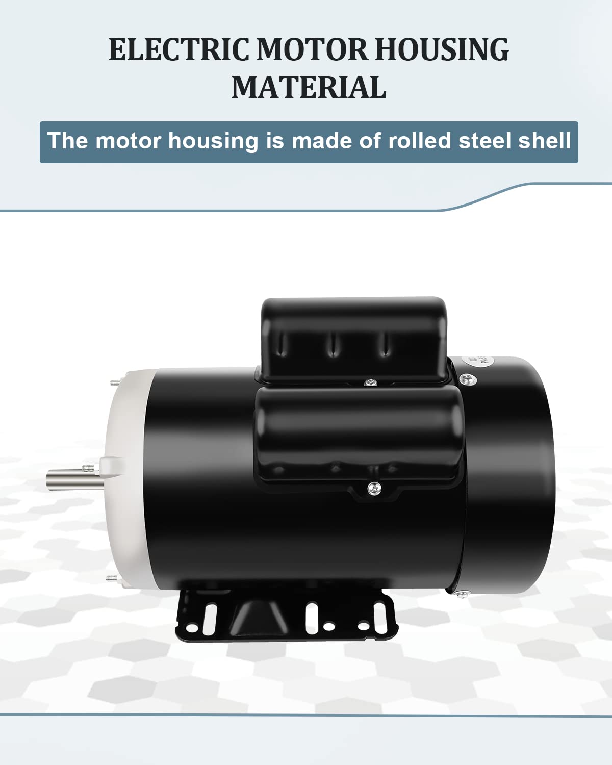 Electric Motor 5HP, 3450 RPM Farm Duty Motor, Single Phase Motor 56 Frame 208-230V 5/8" Shaft Diameter 60Hz CW/CCW TEFC