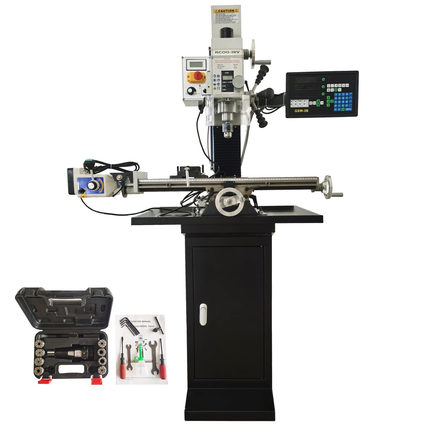 LGXEnzhuo 1300W Milling Drilling Machine R8 Taper Drilling Milling Lathe 50-2250RPM Brushless Motor with 27.5" x 7" Workbench for DIY/Metal/Wood Working 110V