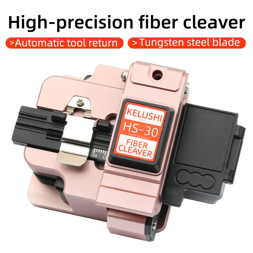 Fiber Cleaver Tool Cable Cutting Knife FTTH Fiber Optic Cables Knife Tools Cutter High Precision Cleavers 24 Surface Blade HS-30 Golden