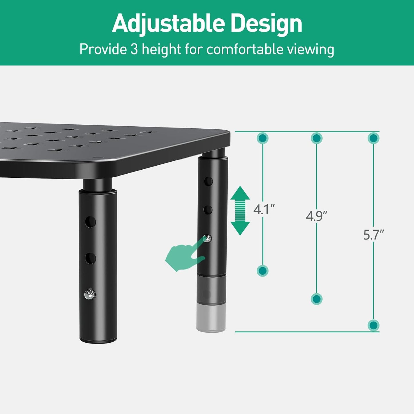 2 Pack 3 2 Zimilar Monitor Stands, Height Adjustable Riser for Laptop, Printer, iMac, PC, Premium Metal Stand