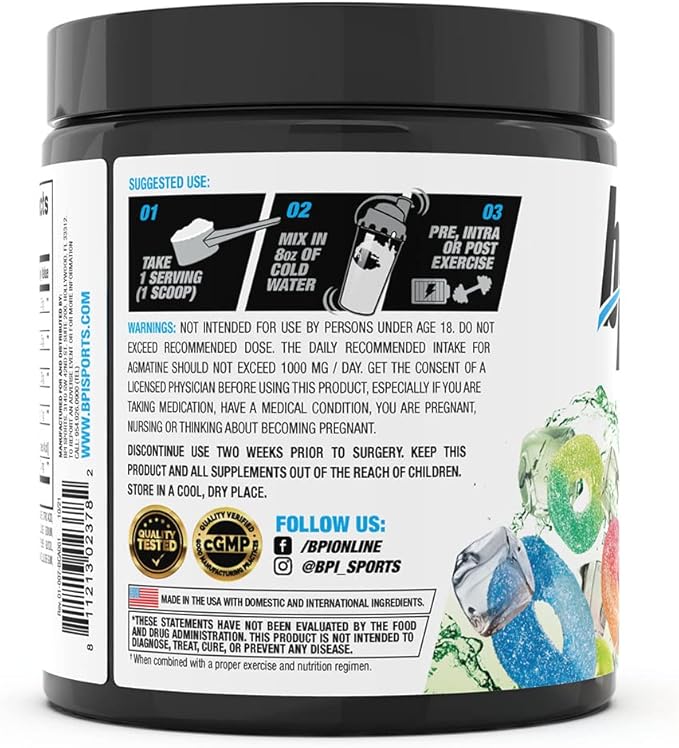 BPI Sports Best BCAA - BCAA Powder - Branched Chain Amino Acids - Muscle Recovery - Muscle Protein Synthesis - Lean Muscle - Improved Performance ??Hydration ??Sour Candy - 35 Servings - 12.34 oz.