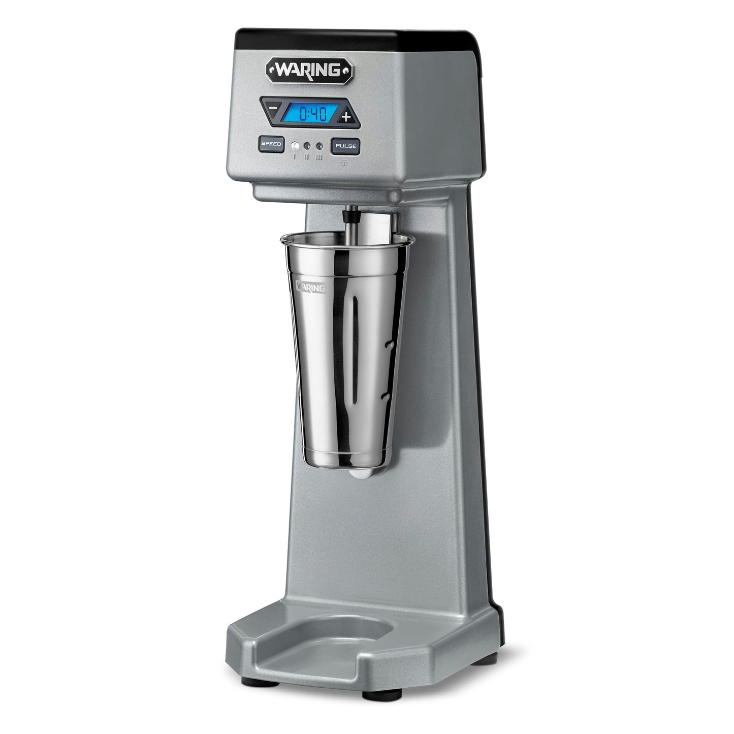 Waring Commercial Heavy-Duty Single Spindle Drink Mixer, 1 Horsepower Motor with Digital Timer, Milkshake Maker Machine for Ice Cream Shops, WDM120TX