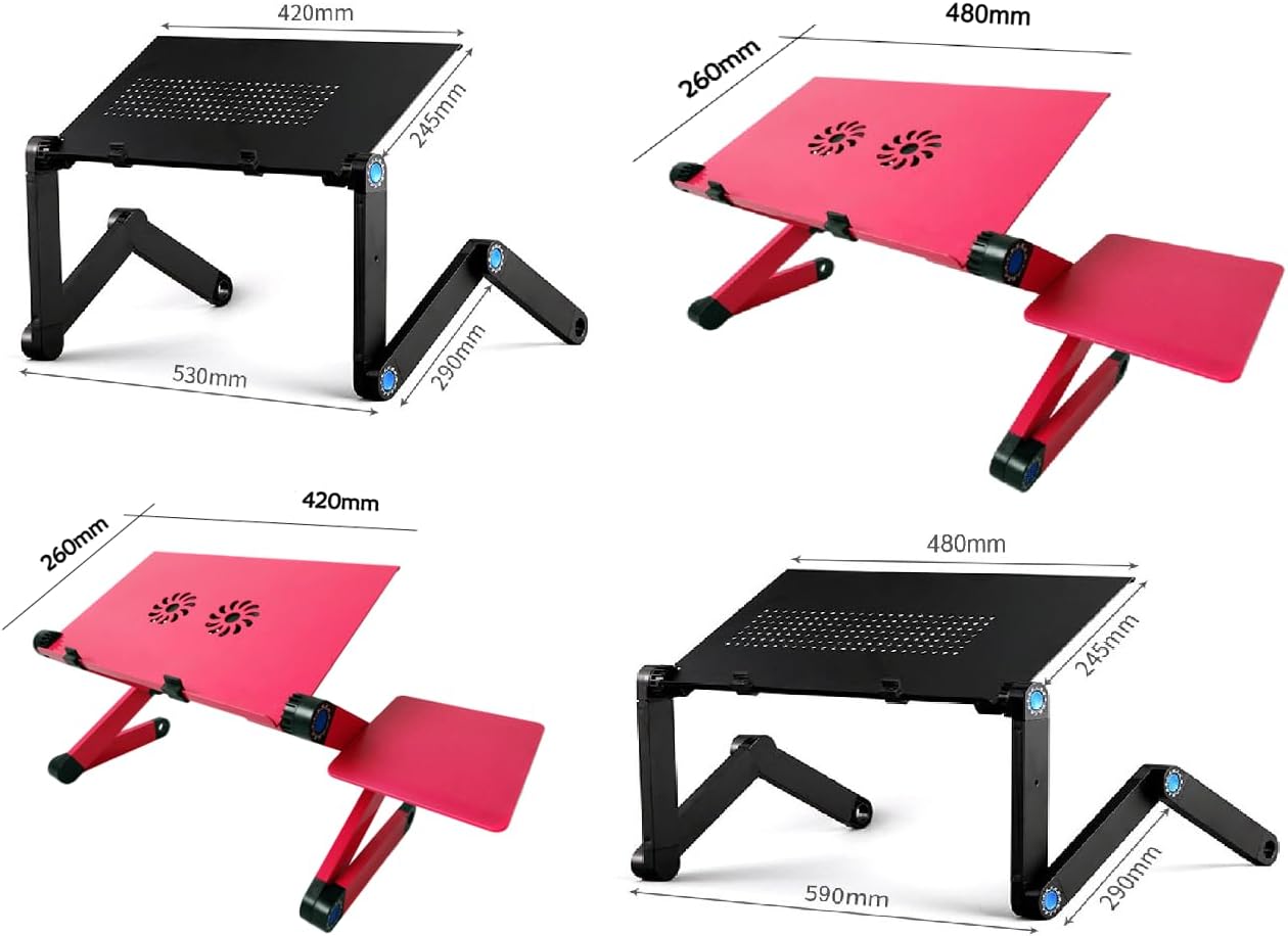 (420 260mm, Adjustable Laptop Computer Lap Desk Portable Multifunctional Cooling Ergonomic Vented Table TV Bed Tray