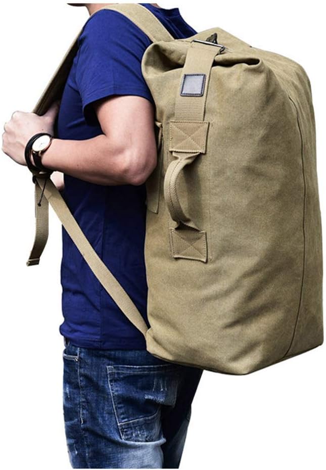 Large Capacity Travel Climbing Bag Tactical Military Duffel Bag Top Load Double Strap Canvas Backpack