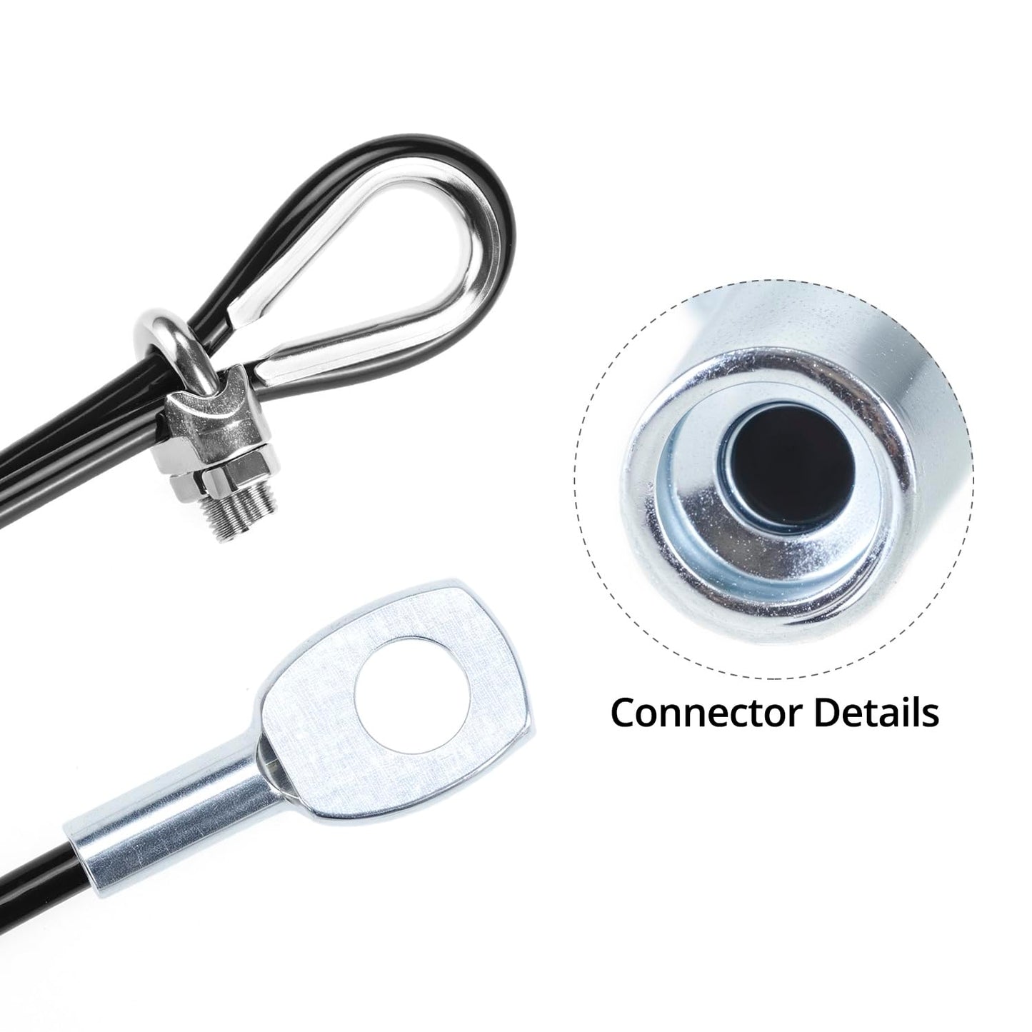 QWORK Gym Machine Cable Accessories Set - 5mm Cable Ball Stopper, Bowl-Shape Plate, Eyelet Terminal, Wire Rope Clamp, and Thimble