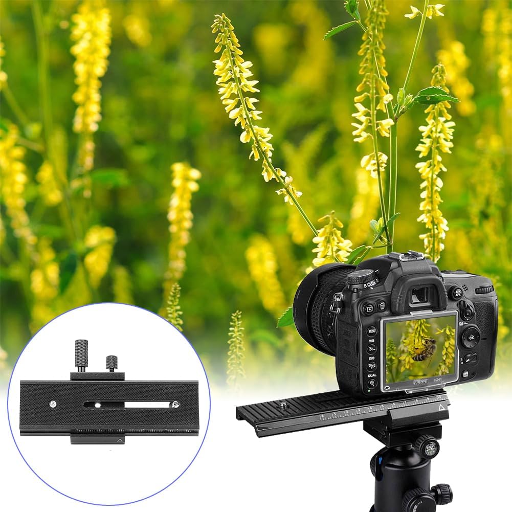 Joyzan 2 1/4" Macro Focusing Rail Slider, Way Shot Focus Mount Camera Flash Support Bracket Holder Photography Closeup